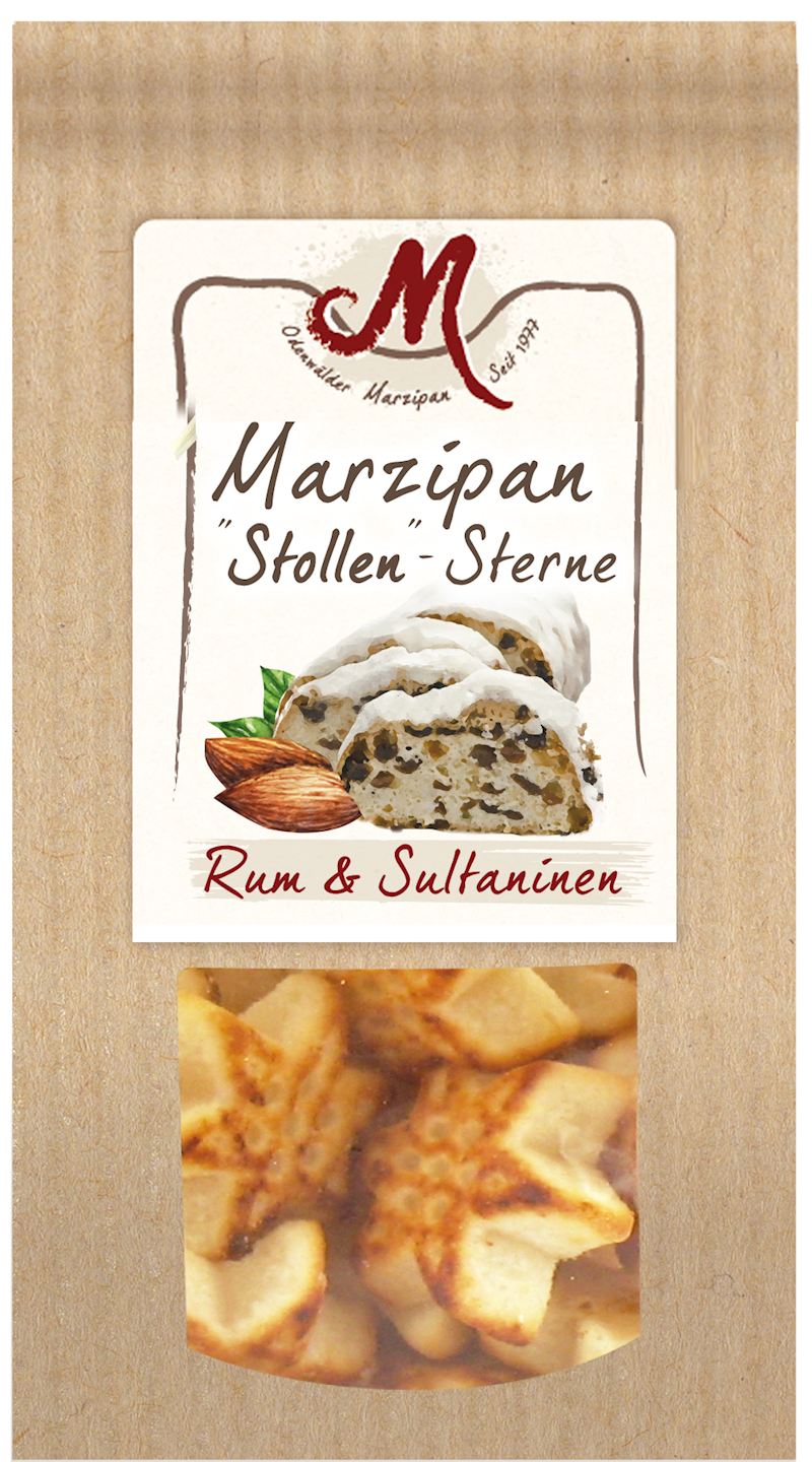 Marzipan Stollen Sterne 150 g im Beutel