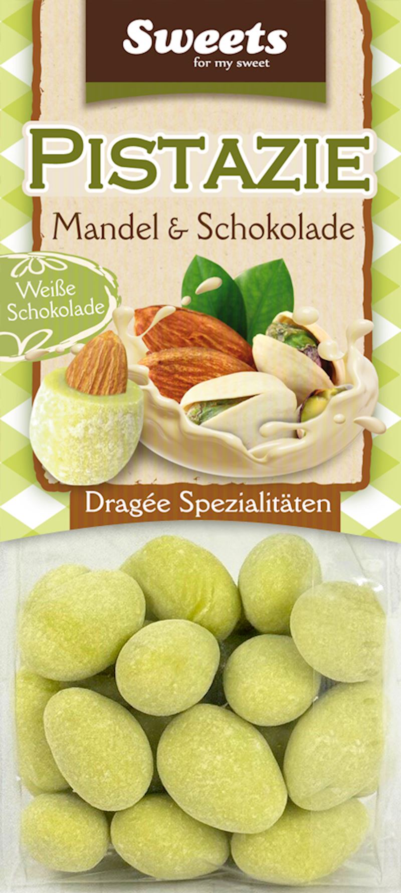 Dragees Pistazien Mandel 100 g im Beutel
