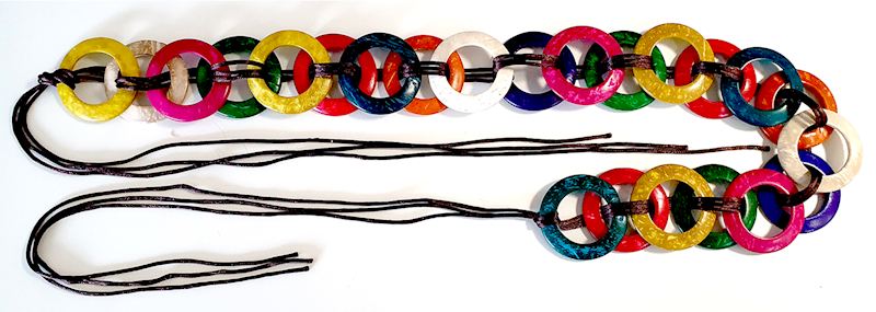 Hippie Gürtel farbige Ringe zum Binden
