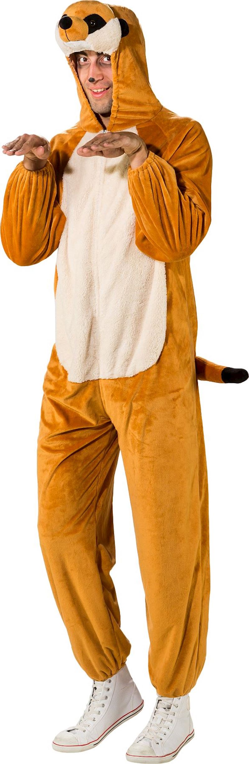 Kostüm Erdmännchen Overall mit Kapuze Gr. 175-195 cm