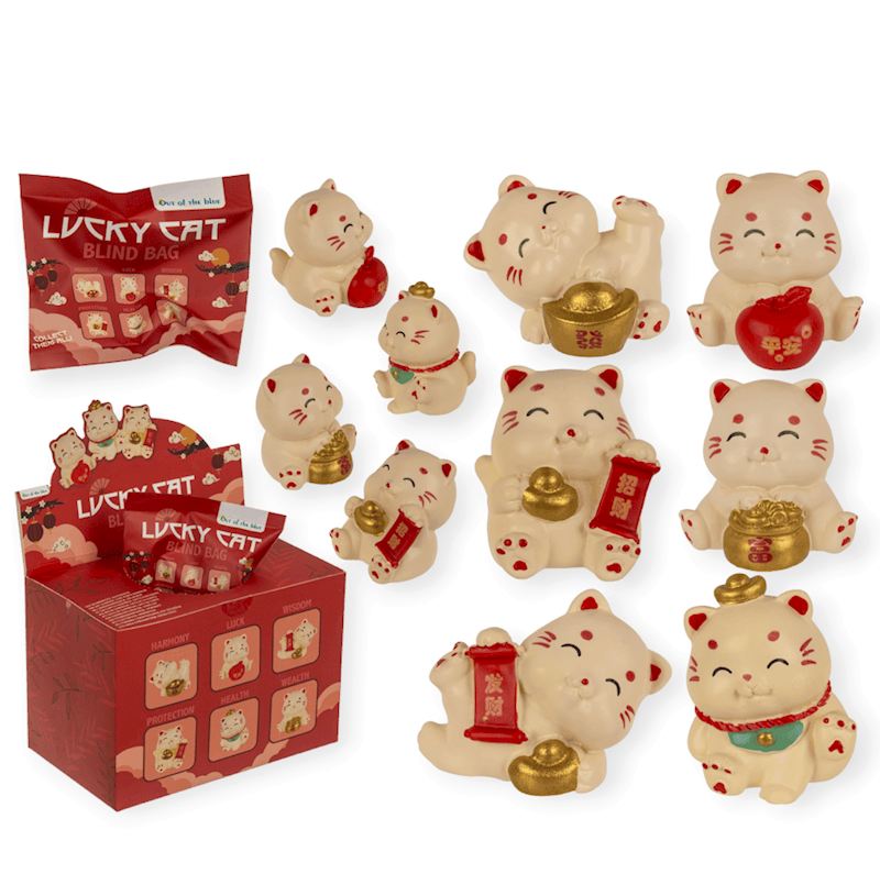 Wundertüte Glückskatze Lucky Cat 6 sort. ca. 3 cm