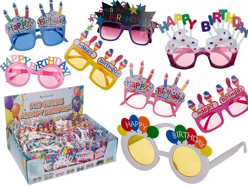 Lunettes de fête en plastique Happy Birthday