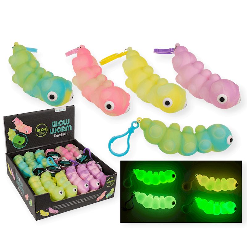 Schlüsselanhänger Glühwurm Glow in the Dark sort. 11 cm