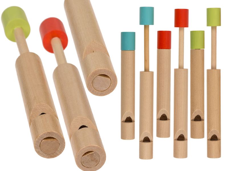 Sifflet en bois 12x1.5cm 3 ass 