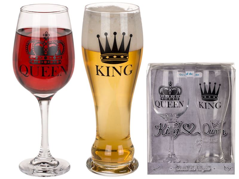 Trinkglas Set King & Queen 600ml & 430ml