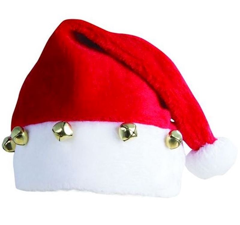 Mütze Weihnachtsmann mit Glocken Plüsch