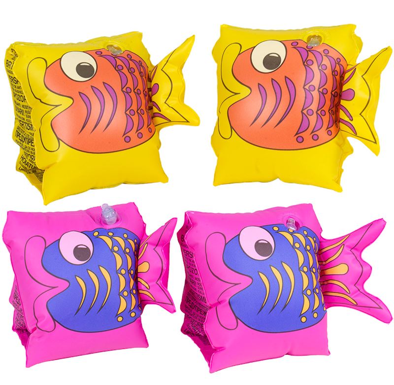 Flotteurs motifs de poisson 2 couleurs ass. jaune et rose