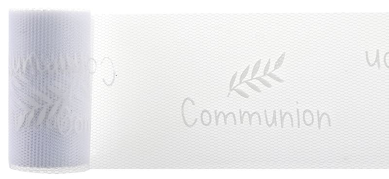 Ruban tulle Communion blanc 8 x 100 cm