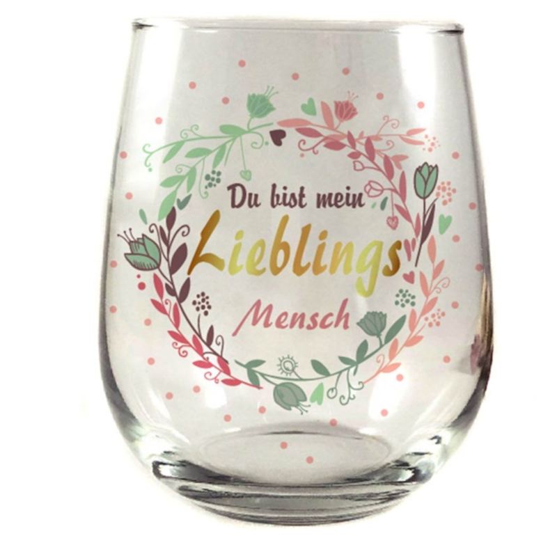 Trinkglas Du bist mein Lieblings Mensch, 400 ml