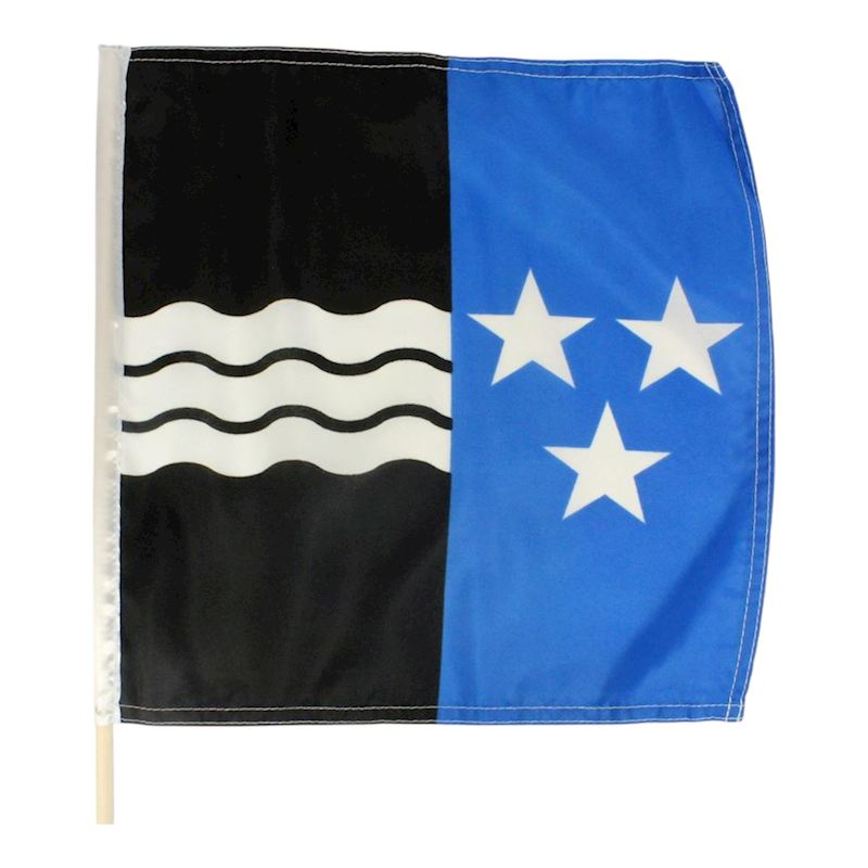 Stofffahne Kanton Aargau 30x30 cm am Holzstab