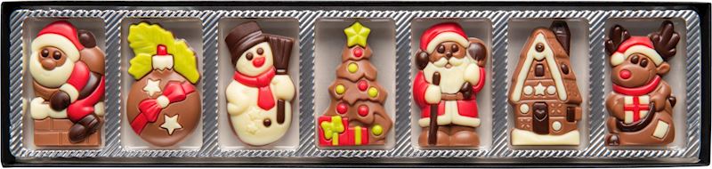 Schokoladen Geschenkpackung Weihnachten 70 g 7 Stk 7cm