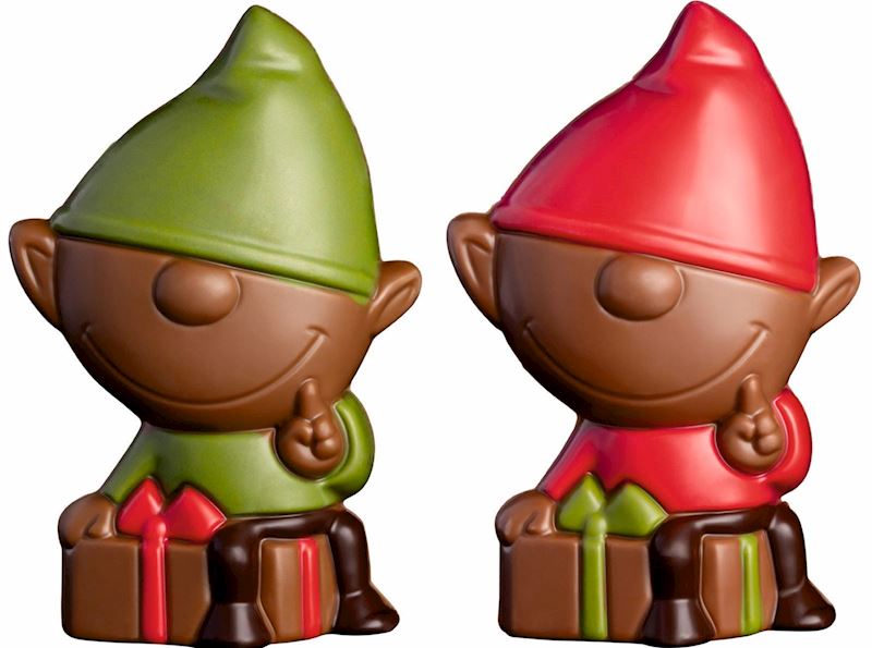 Schokoladen Weihnachtswichtel 40 g 11 cm 2-fach sort.