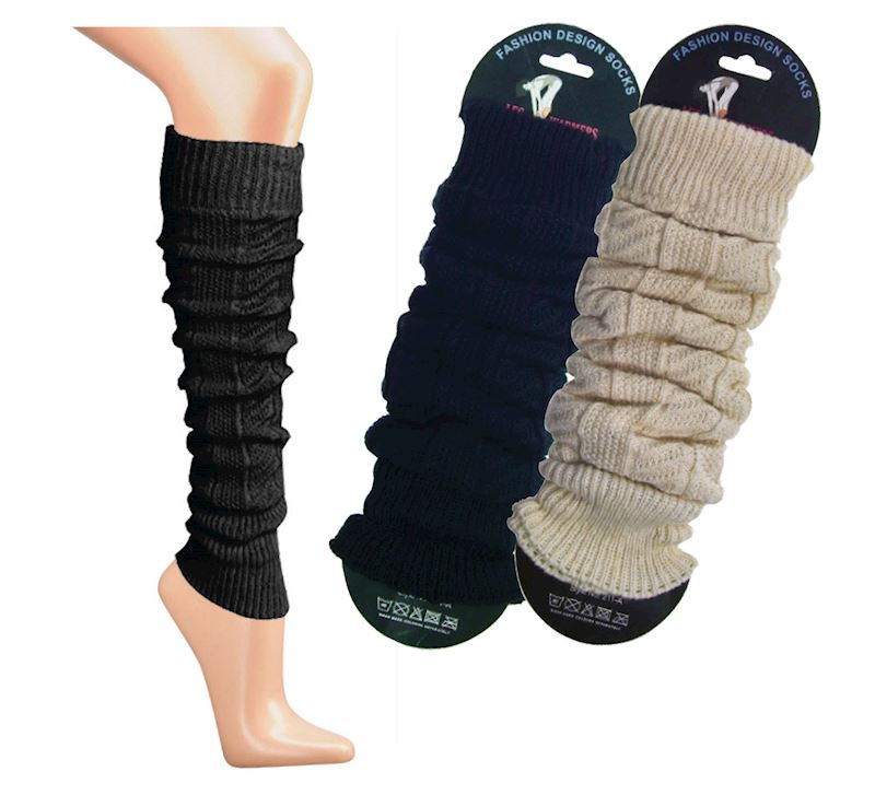 Stulpen-Legwarmers mit Wolle One Size, 1 Paar, schwarz