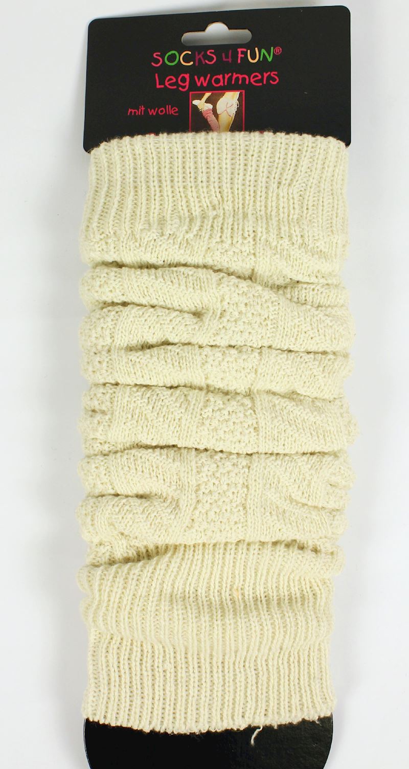Stulpen-Legwarmers mit Wolle One-size wollweiss 1 Paar