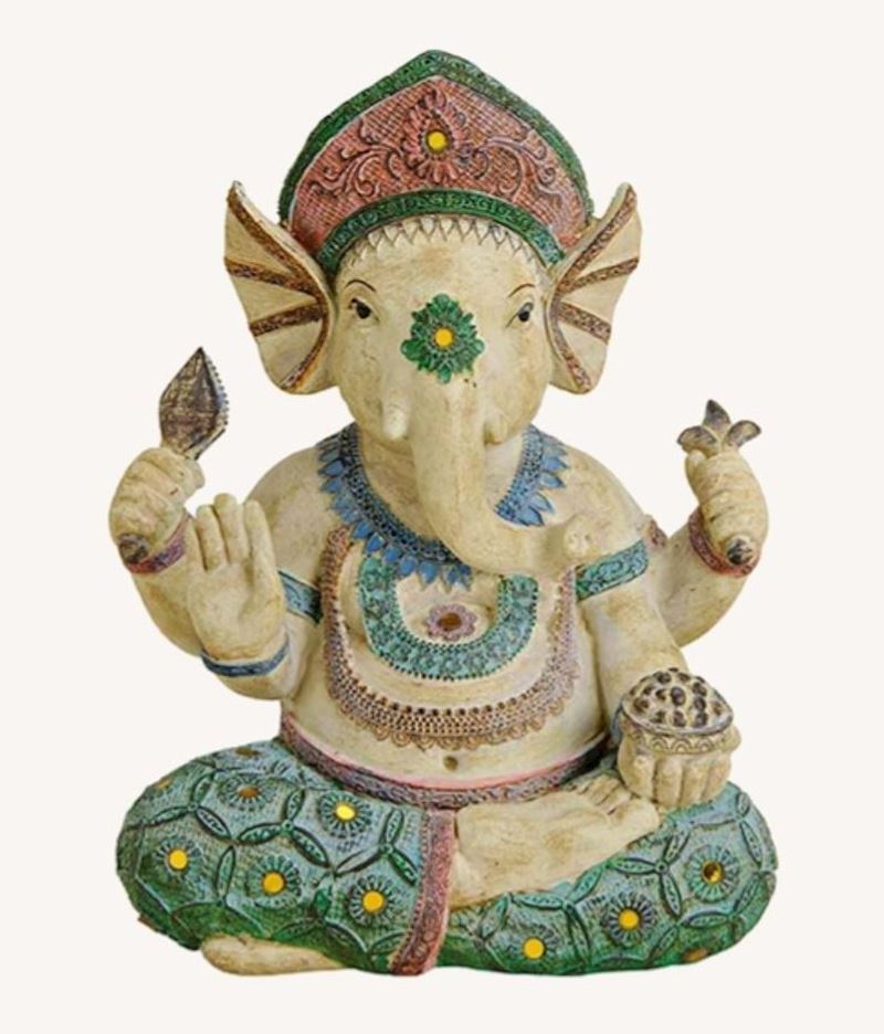 Ganesha en poly coloré 17x23x11 cm