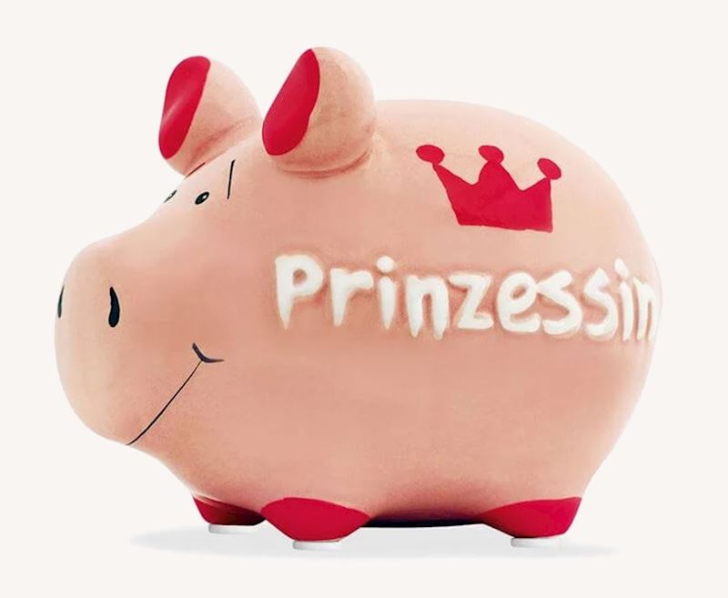 Spardose Keramik Schwein Prinzessin 12.5x9x9cm