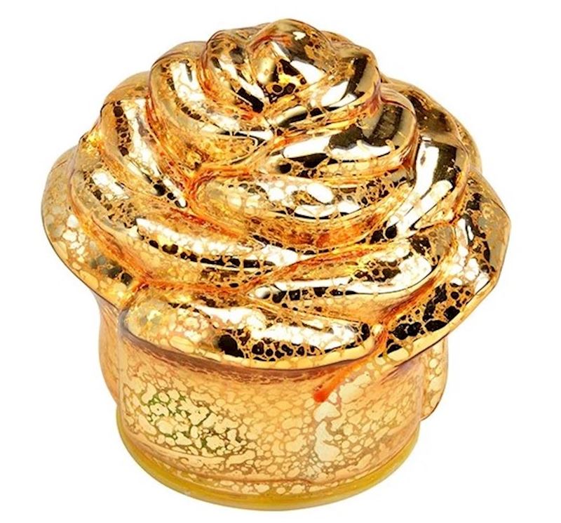 Rose d'or avec LED & timer 11cm exkl 2 AA piles