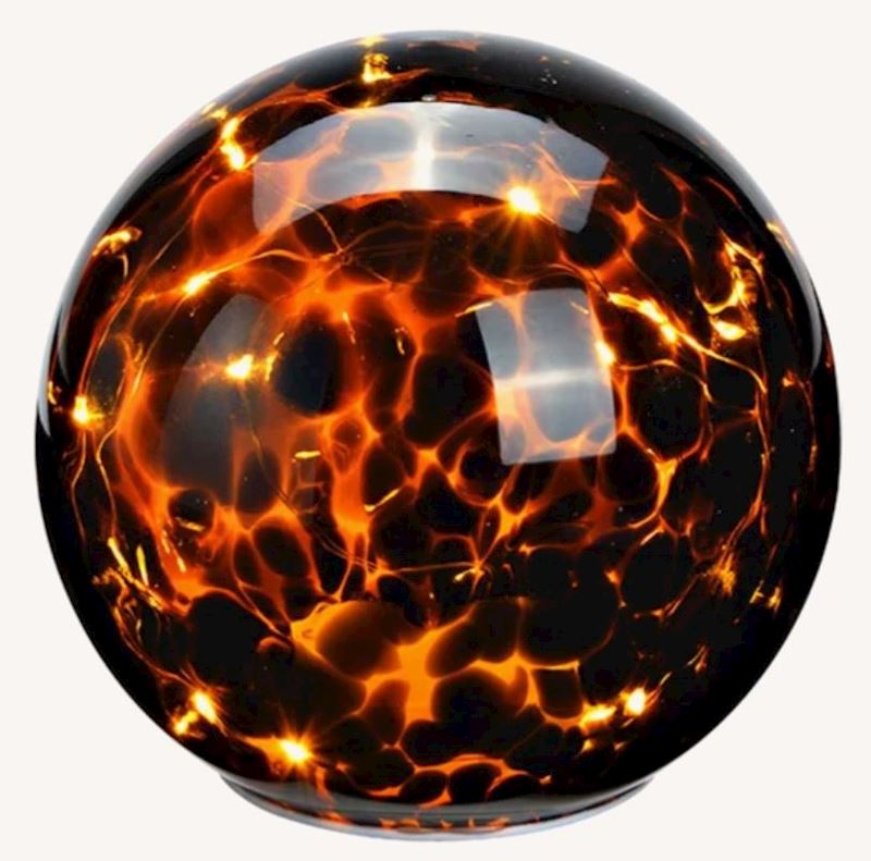 Boule lumineuse avec 15 LED's avec minuterie en verre brun