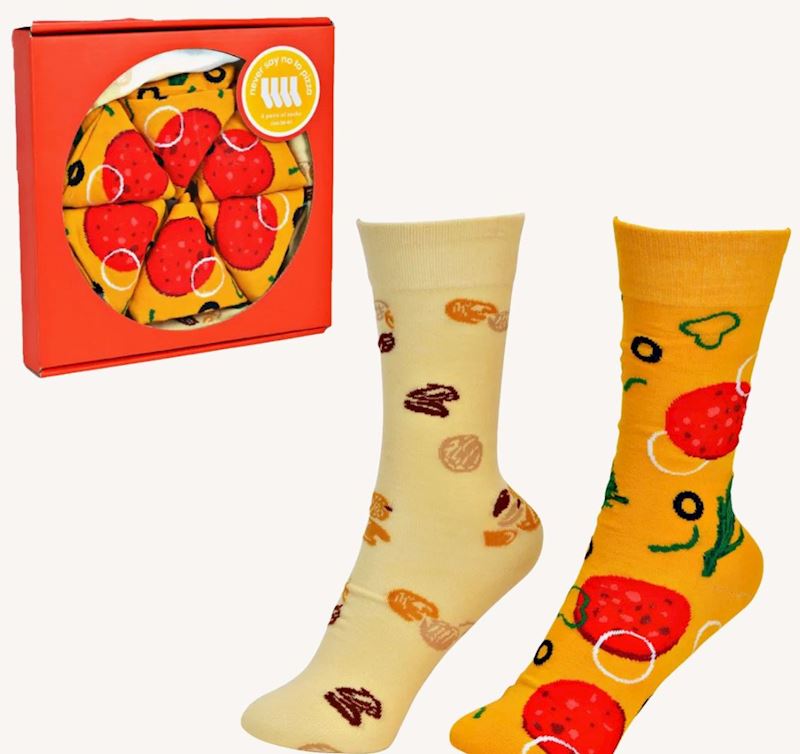 Set Geschenk Socken Pizza 4 Paar Gr. 36/41 Baumwolle