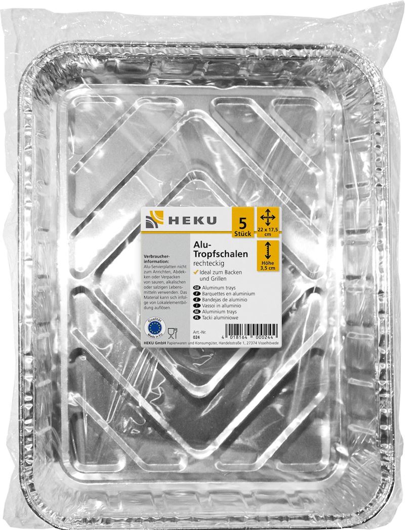 Alu Tropfschalen 5 Stk. 22x17,5 x3,5 cm