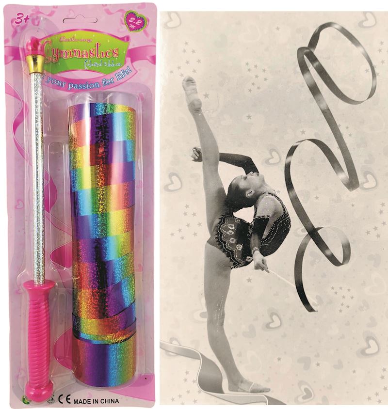 Gymnastikband am Stab 2.2 m Glitzerfolienband