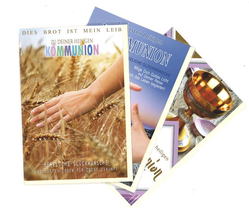 Glückwunschkarte Kommunion 17x11.5cm sortiert