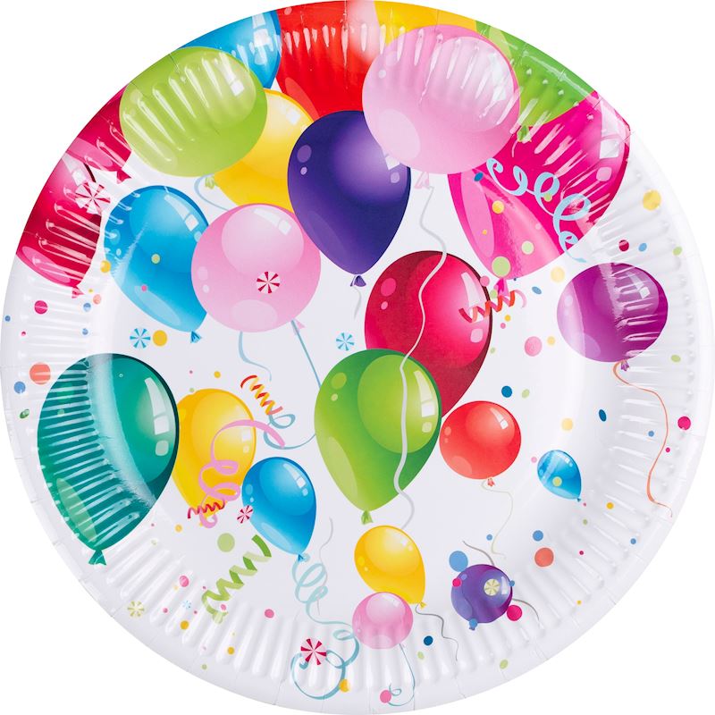 Assiettes Ballons 23cm avec enduction bio, 10 pcs