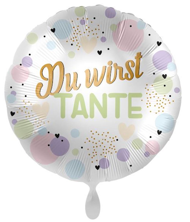 Folienballon Du wirst Tante 43 cm, einzeln verpackt