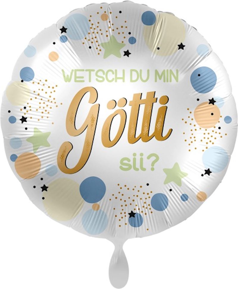 Folienballon Wetsch du min Götti sii? einzeln verpackt