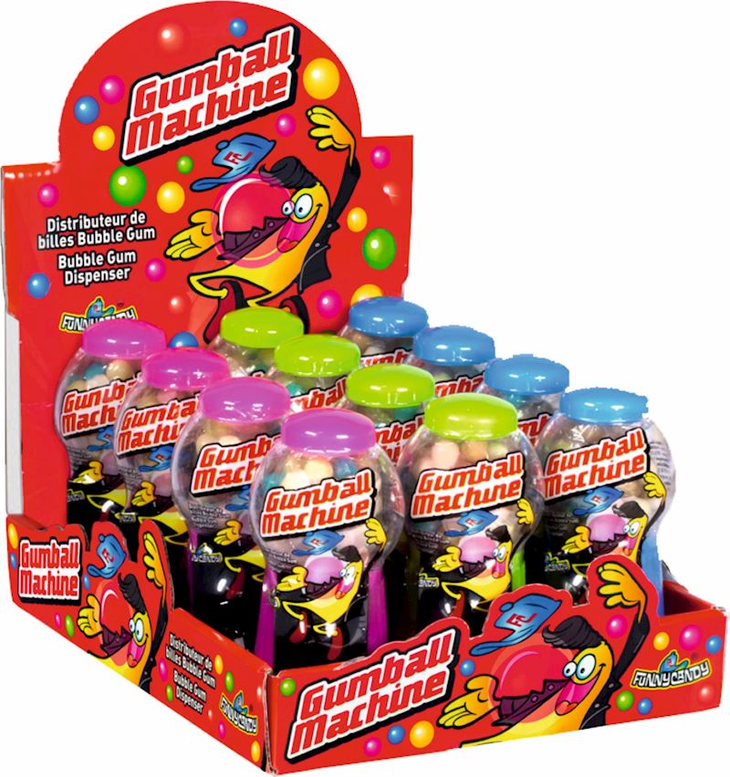 FunnyCandy Gumball Machine 40 g  3 sort. 13x6 cm
