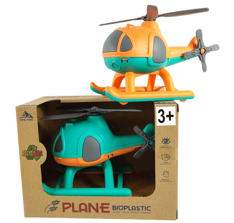 Hélicoptère Bioplastic  18 cm 2 ass.