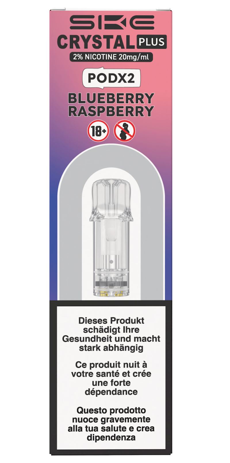 SKE Crystal Plus Blueberry Raspberry, 2 Pods