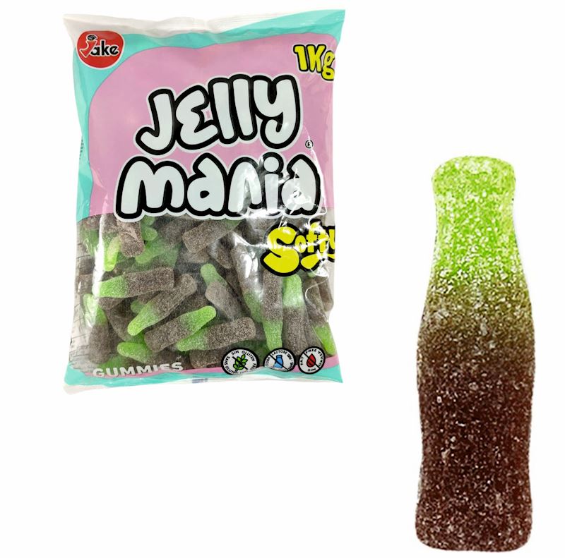 Jake Jellymania Cola Bottles halal 1kg/133 pcs. en sachet
