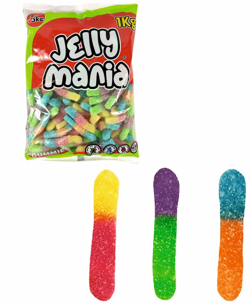 Jake Jellymania Sour Worms halal 1 kg/133 pcs. en sachet