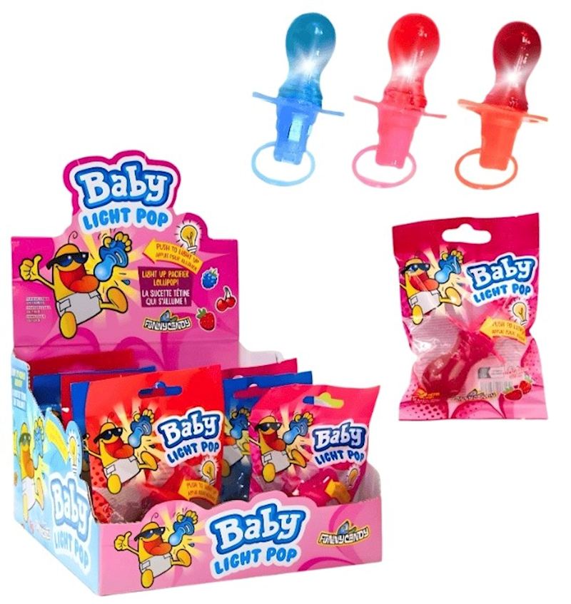 FunnyCandy Baby Light Pop 28 g Schnuller mit Licht 3 sort.
