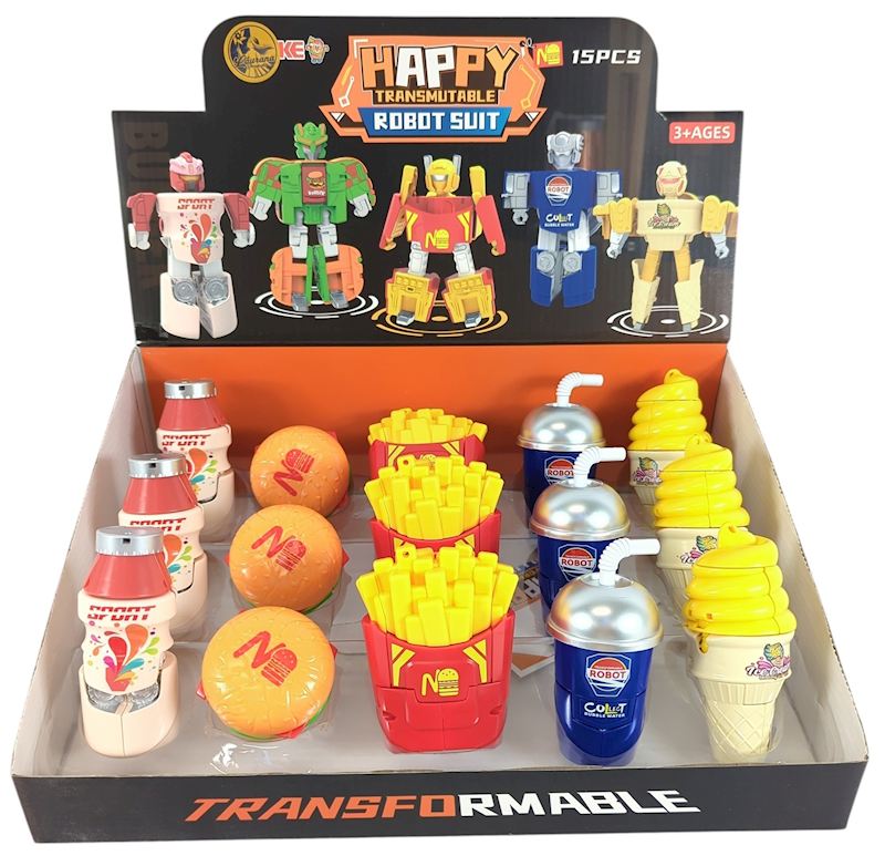 Transformierende Lebensmittel 5 sort. Roboter-Burger etc