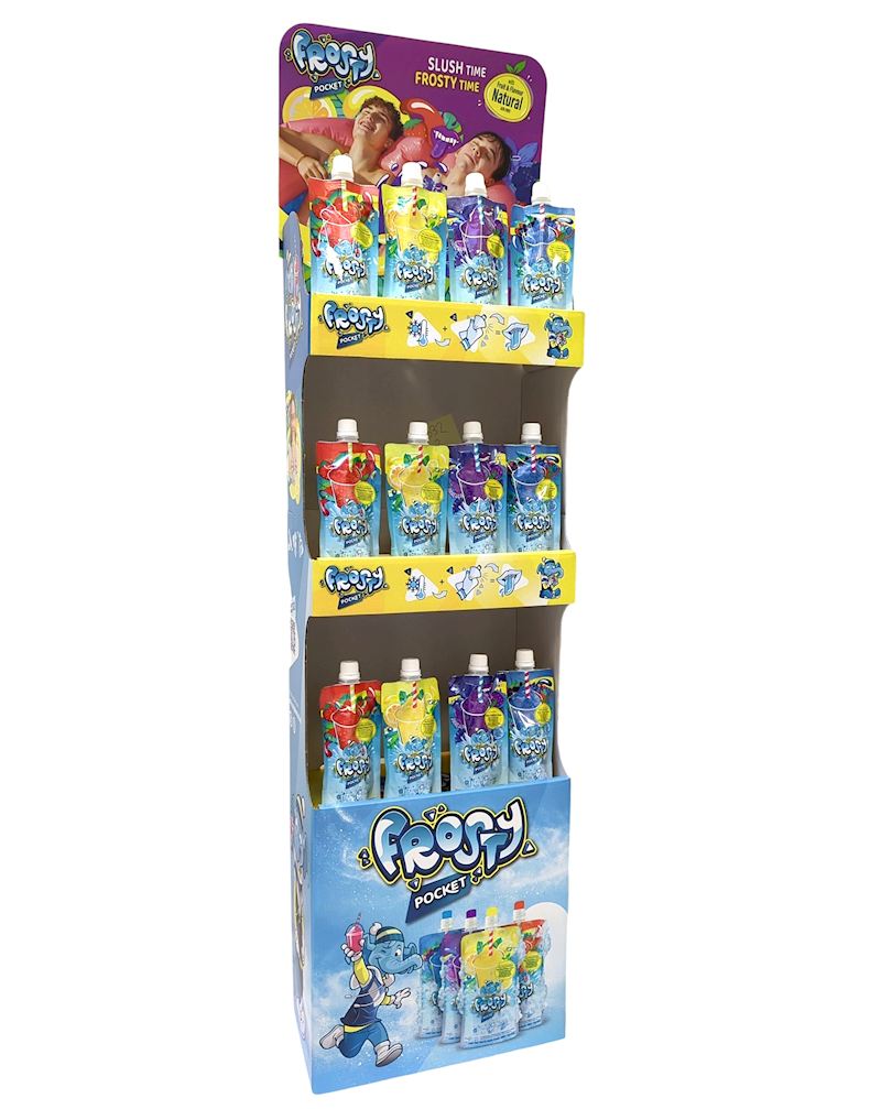 Bodendisplay für Frosty Slush 140 x 36 x 22 cm, Karton