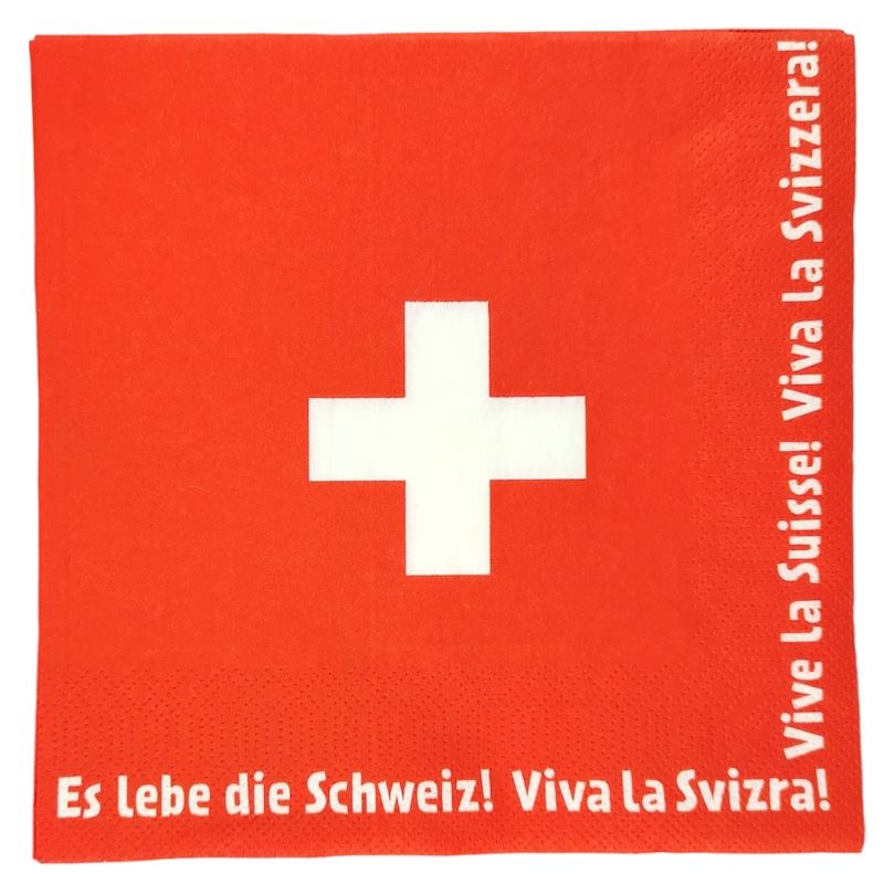 Servietten Schweiz 33x33 cm Es lebe die Schweiz, 20 Stk.