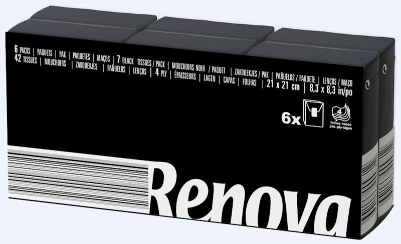 Mouchoirs noirs 6x7 pièces 