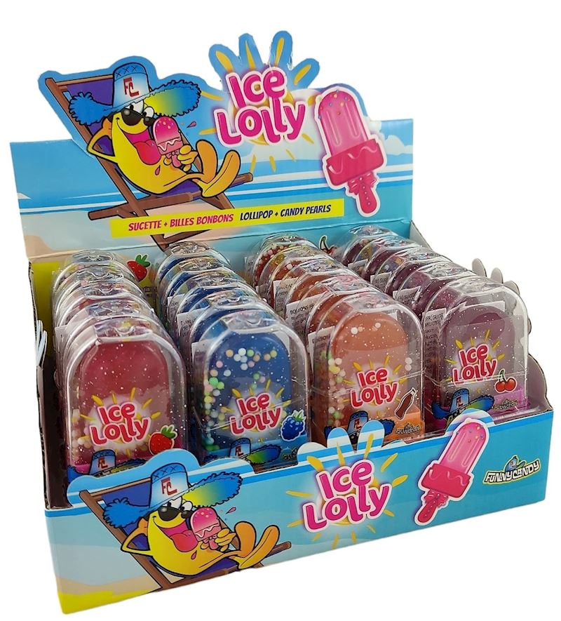 FunnyCandy Ice Lolly Candy 16 g, 4 Aromen