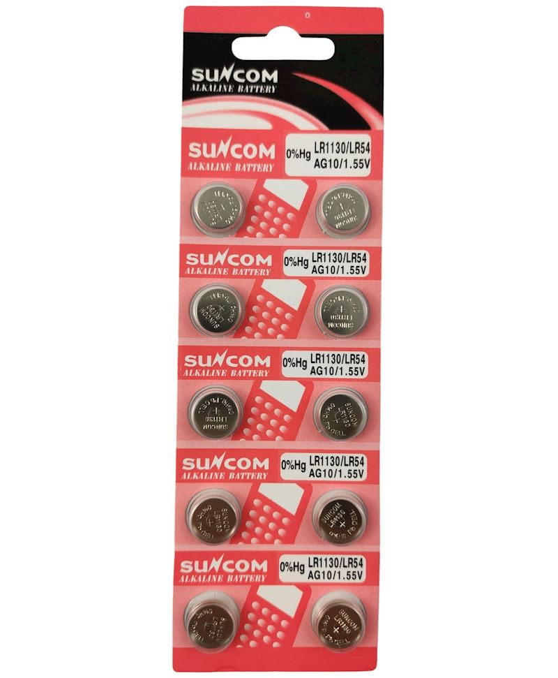 Knopfbatterien AG10 / LR1130 10 Stk. auf Blister