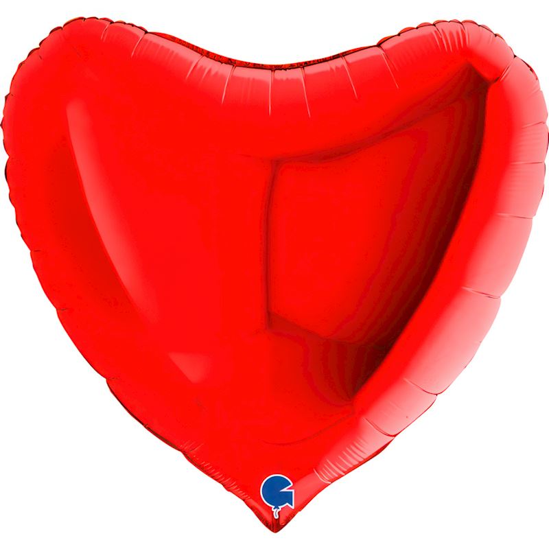Folienballon Herz 91 cm Rot einzeln verpackt