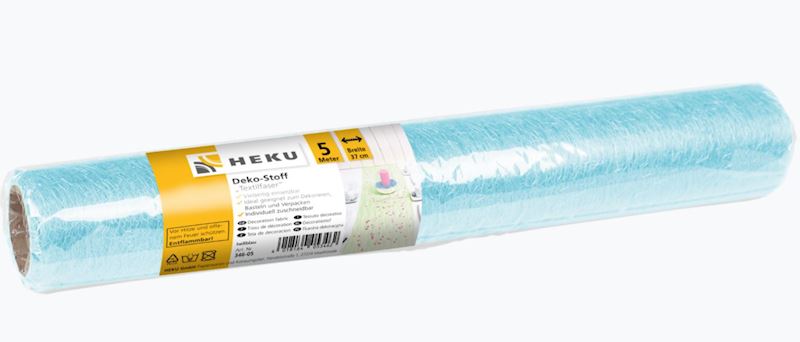 Dekostoff Textilfaser hellblau auf Rolle, 5 mx37 cm