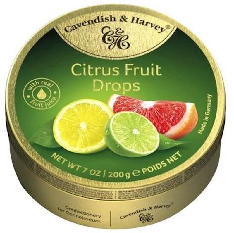 Cavendish & Harvey Boîte Citrus Fruit Drops 200 g
