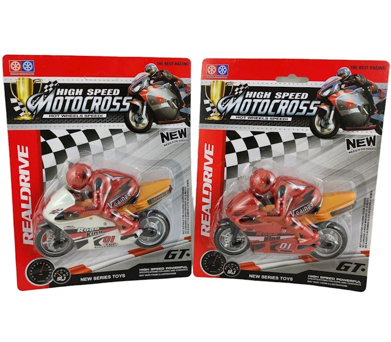 Moto avec pilote 12 cm 3 ass 