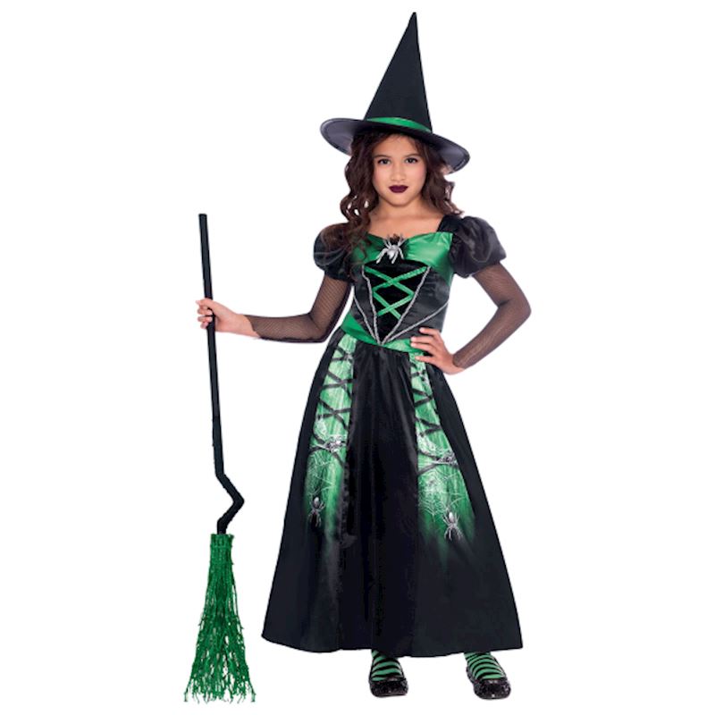 Kostüm Spider Witch 128cm 6 - 8 Jahre Kleid & Hut
