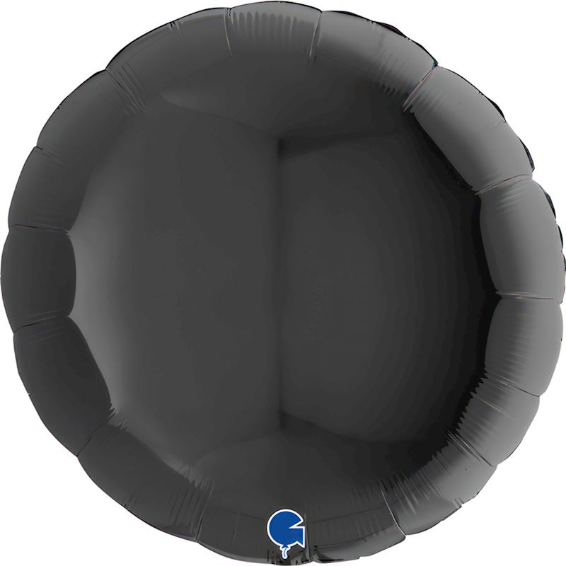 Folienballon Rund schwarz 91 cm einzeln verpackt