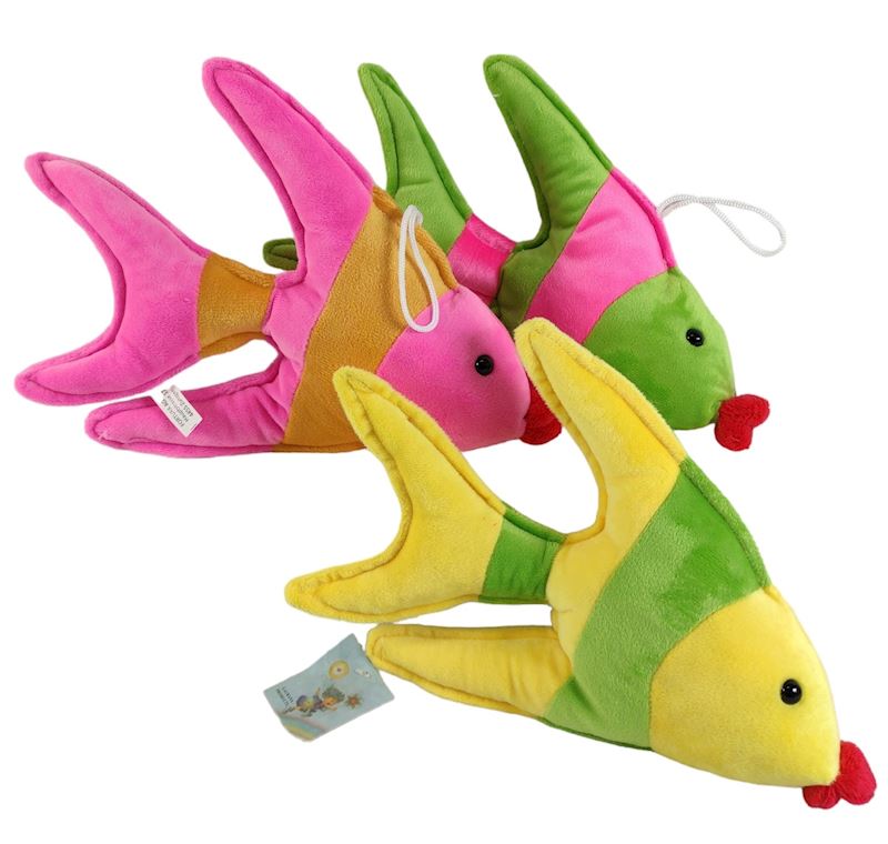 Plüsch Fisch bunt 28 cm 3 Farben sort.