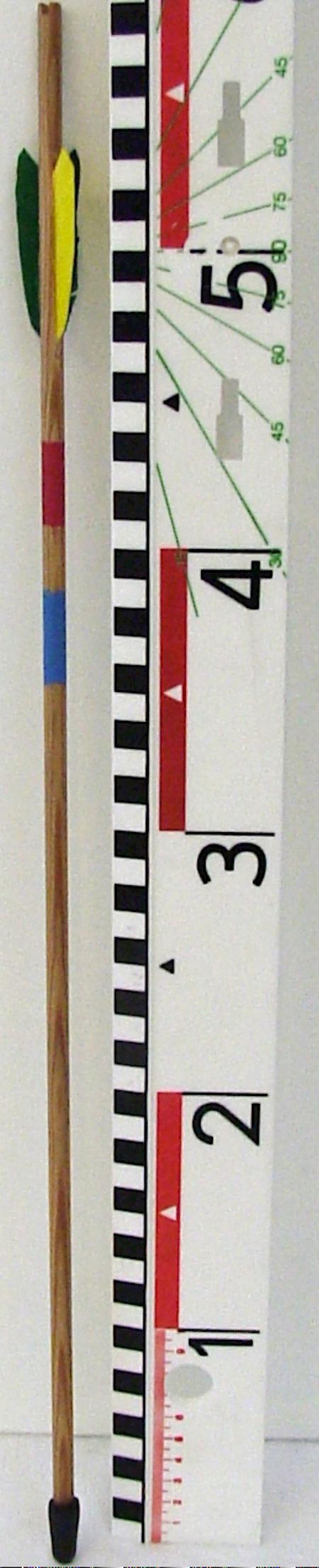 Flèche 58 cm bois pointe caoutchouc 