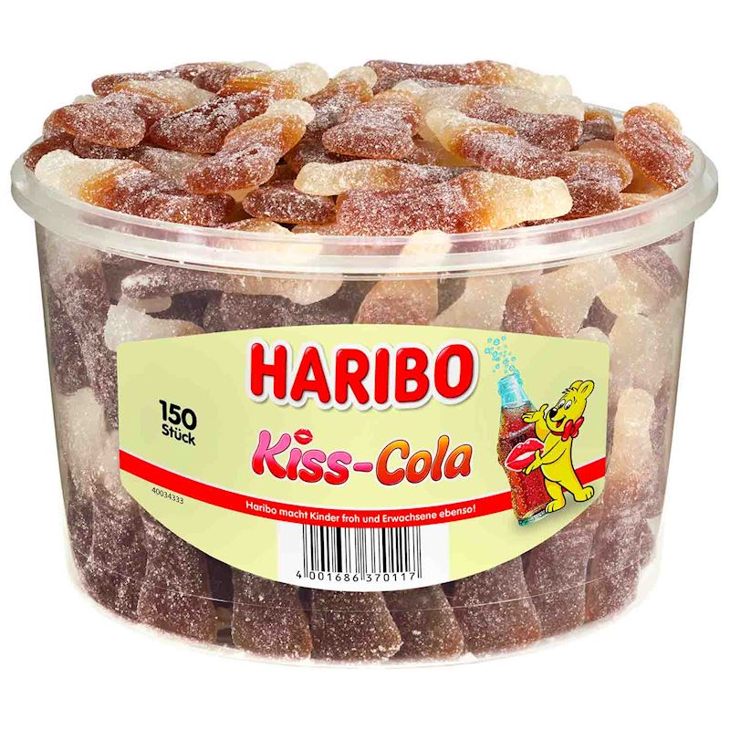 HARIBO Kiss Cola 150 Stück in der Dose